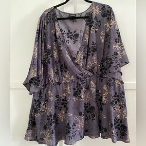 Worn once   Torrid blouse with gold design